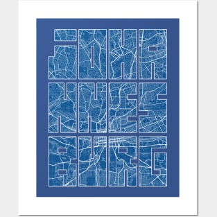 Johannesburg, South Africa City Map Typography - Blueprint Posters and Art